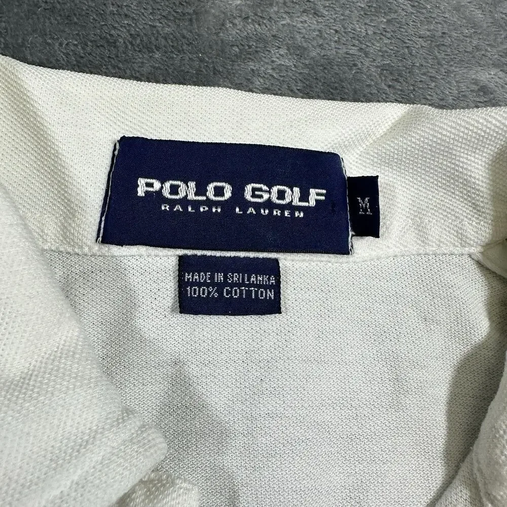 Polo Ralph Lauren Men’s Medium‎ White Golf Shirt Athletic Fit Modern Preppy